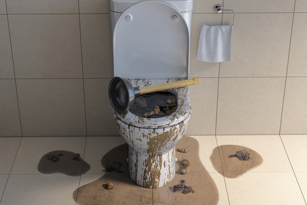 overflowing toilet