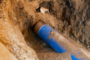 water line after water main repair service